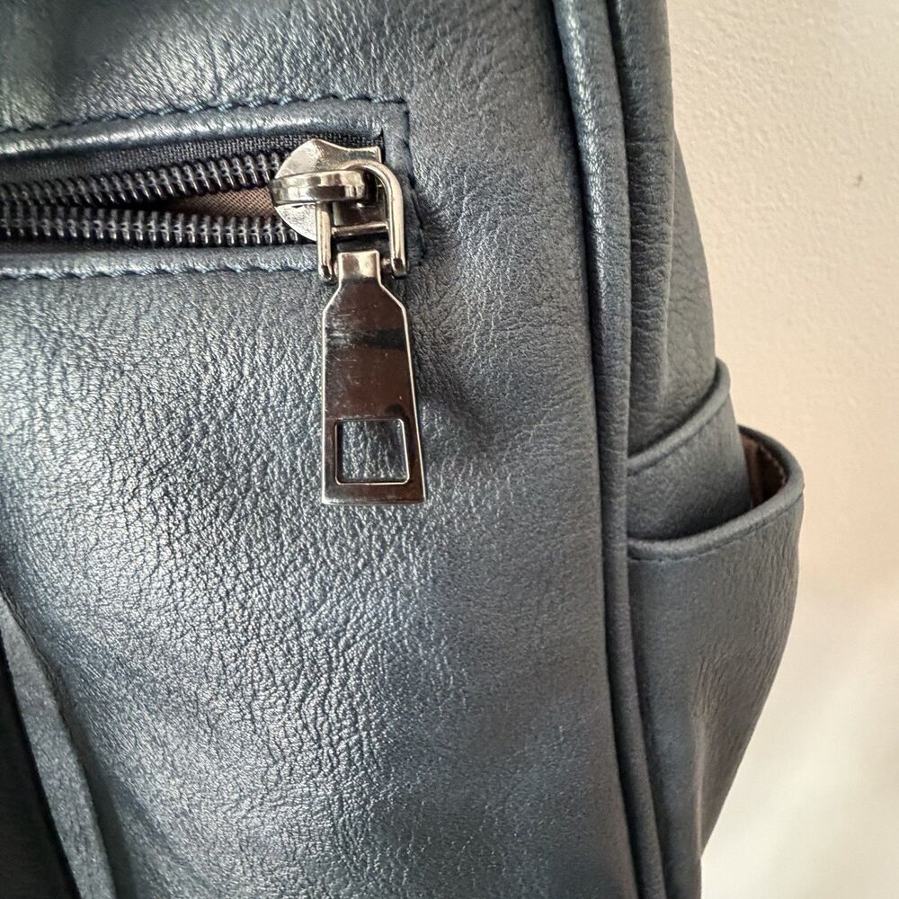FADEON Women’s Backpack Purse Vegan Leather Waterproof Blue Multi-Pocket Travel - Picture 12 of 16